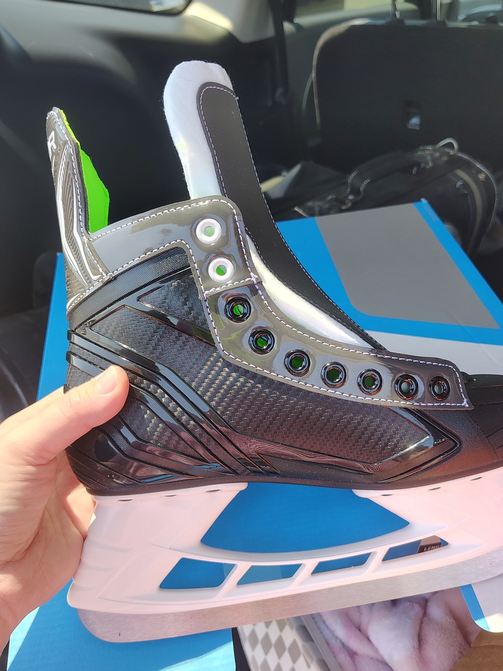 Bauer X-LS Intermediate Hockey Skates Size 4 R Black Green New w/ Box